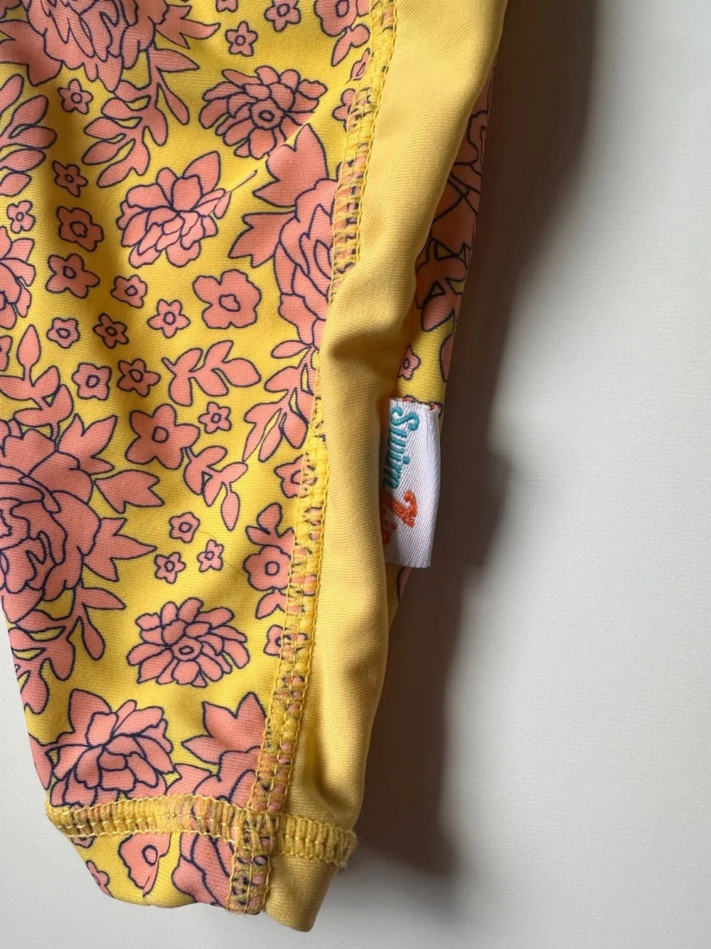 SwimZip Yellow Ditsy Floral Long Sleeve Sunsuit Romper UPF 50+ 12-18m